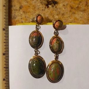 Stud Earrings Marbled Stone
